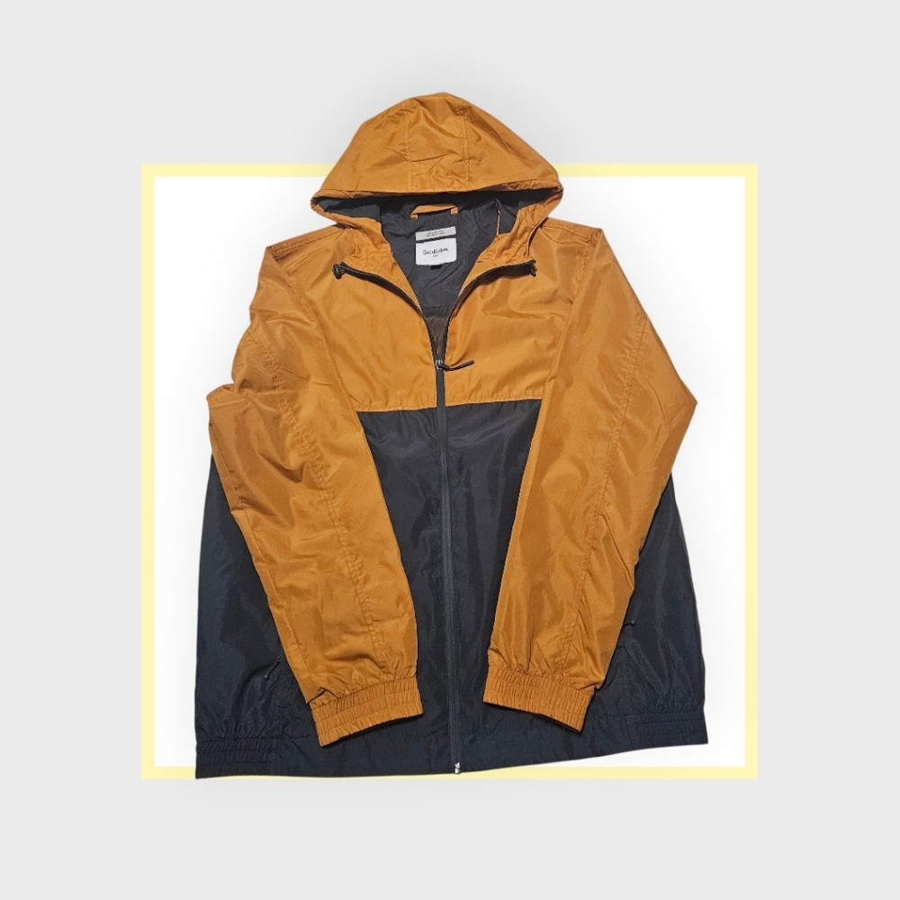 Goodfellow & Co Men's Black and Tan Windbreaker